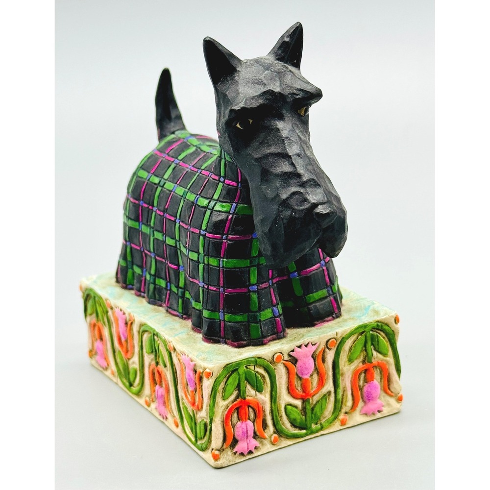Jim Shore MacRover Scottish Terrier Figurine Black Plaid V4004855